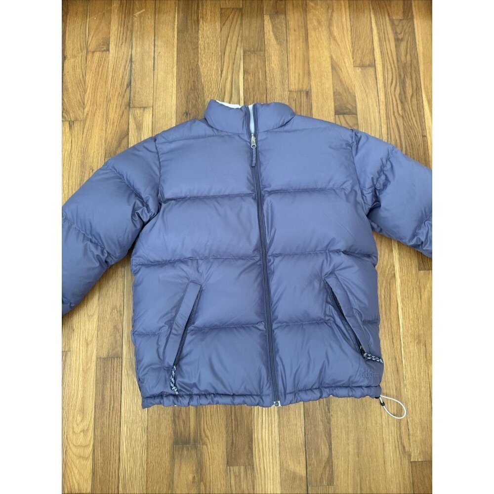 Vtg LL Bean Purple Waterproof Goose Down Reversible Women's Puffer Jacket Size M - Picture 2 of 9
